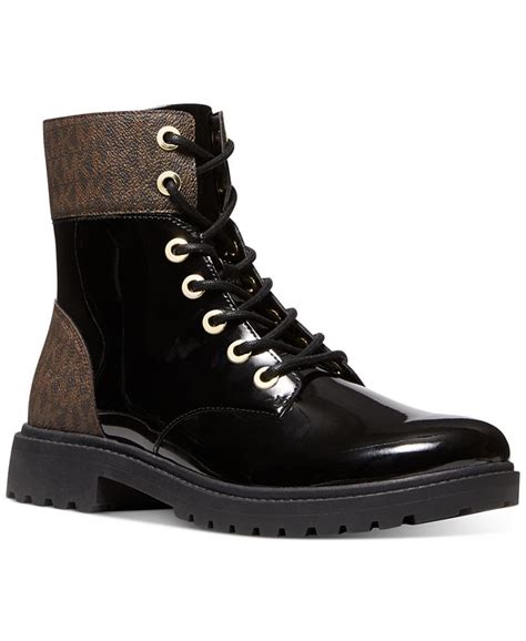 michael michael kors women's alistair lace-up lug sole combat booties|Michael Michael Kors Women's Alistair Lace.